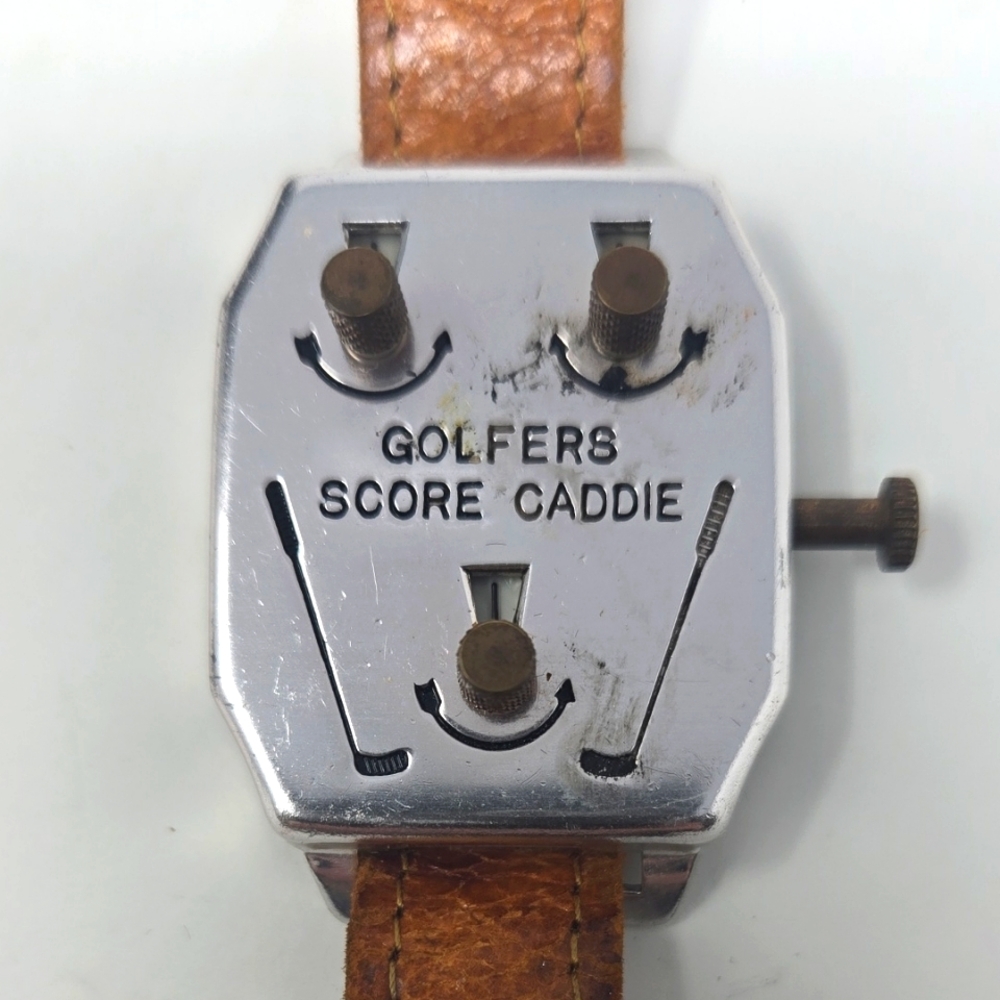 Vintage Golfers Score Caddie with Brown Strap
